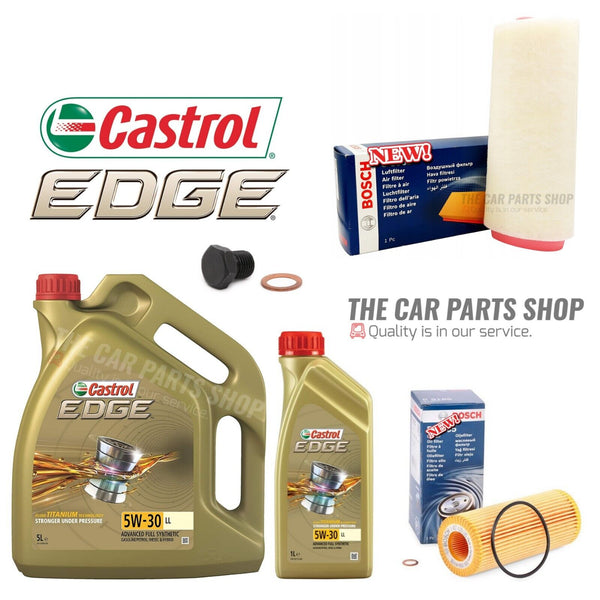FOR BMW 520D 2.0D E60 BOSCH SERVICE KIT 6L CASTROL & BOSCH AIR OIL FILTER KIT