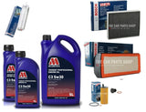 COMPLETE BOSCH SERVICE KIT WITH 7L MILLERS OIL FOR BMW 4 SERIES 430D M SPORT F32