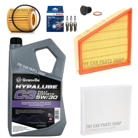 FOR VW POLO 1.2 PETROL MK5 FULL SERVICE KIT with GRANVILLE 5W30 & BOSCH PLUGS