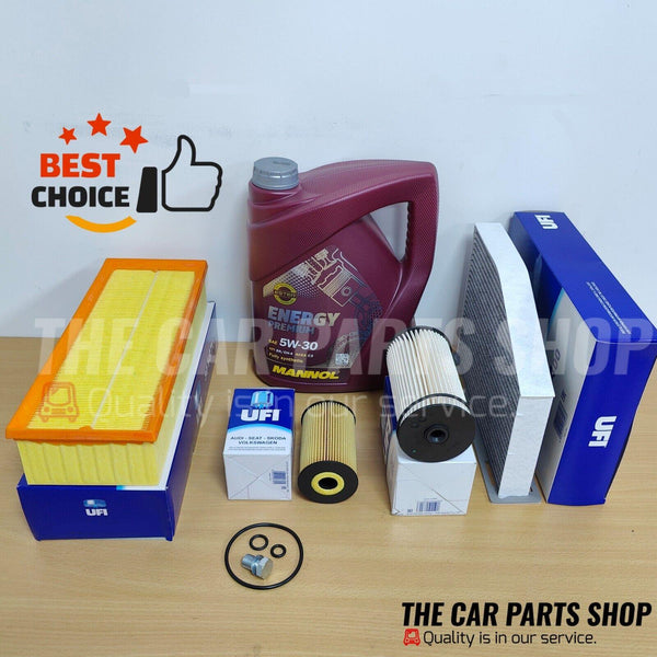 FOR VW CADDY 1.6 TDI 10-15 UFI FULL SERVICE KIT WITH 5W30 C3 7908
