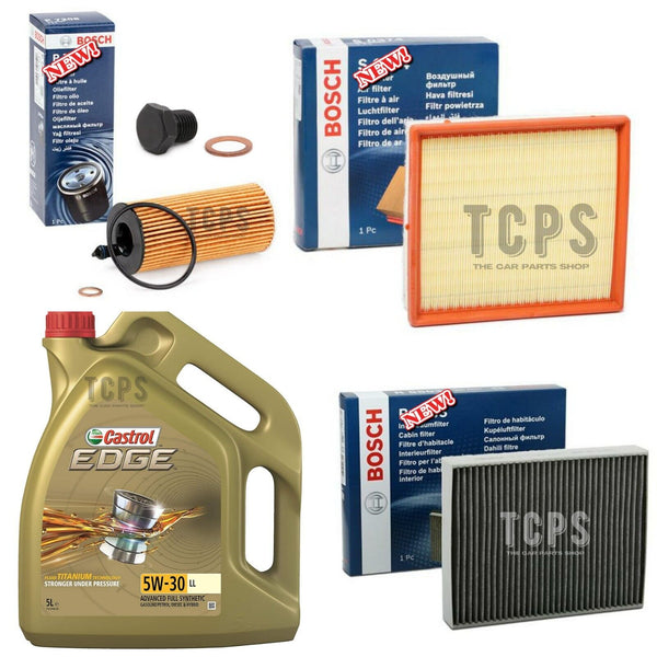 5L CASTROL & AIR CABIN OIL BOSCH SERVICE KIT TO FIT BMW 1 SERIES 118i F20