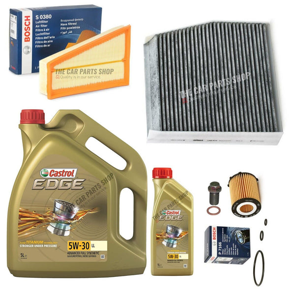 BOSCH SERVICE KIT AND 6L CASTROL EDGE FOR MERCEDES A-CLASS A180 AMG LINE PETROL