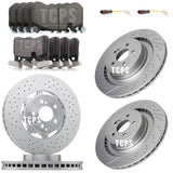 FOR MERCEDES E63 AMG W212 FRONT & REAR BRAKE DISCS & BRAKE PADS SENSORS