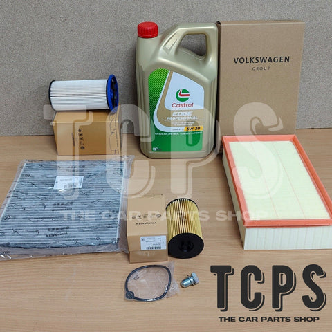 FOR SEAT ATECA 1.6 2.0 TDI 2016+ OEM GENUINE SERVICE KIT + 5L CASTROL EDGE