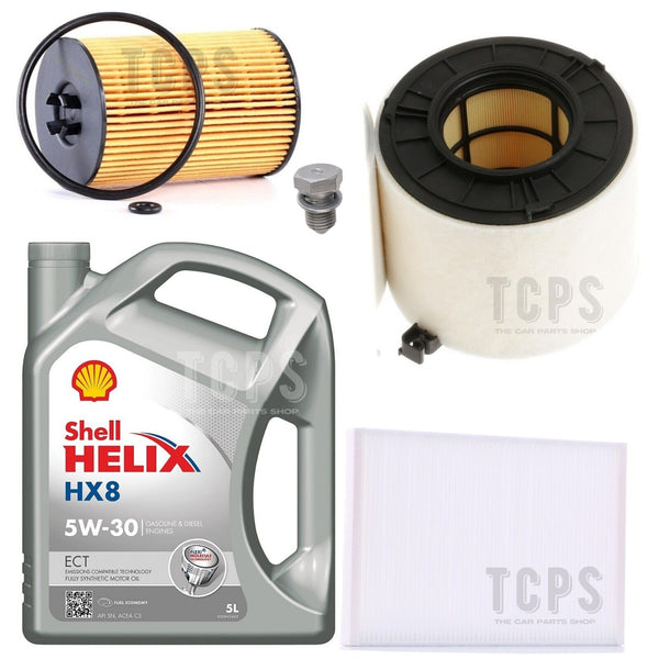 SERVICE KIT FOR AUDI A4 MK5 2.0 TDI MK5 WITH SHELL HX8 AIR OIL CABIN