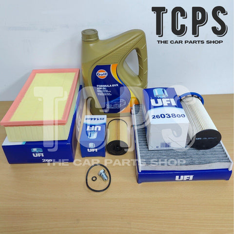 TO FIT VW GOLF SPORTVAN 1.6 2.0 TDI 14-17 UFI SERVICE KIT 5L GULF 5W30 LONGLIFE
