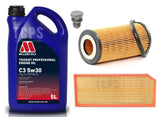 FOR AUDI TT COUPE 2.0 TFSI MK2 + AIR AND OIL FILTER WITH MILLERS SERVICE KIT