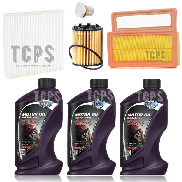 FOR ABARTH 595 1.4 PETROL MK1 FULL SERVICE KIT MPM 10W50 3L & AIR OIL POLLEN
