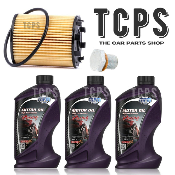 FOR ABARTH 595 1.4 PETROL MK1 OIL CHANGE SERVICE KIT 3L 10W50 MPM OIL FILTER KIT