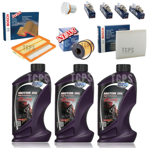 FOR ABARTH 595 1.4 PETROL MK1 COMPLETE BOSCH SERVICE KIT WITH MPM 10W50 RACING