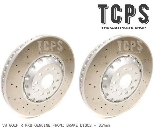 FOR VW GOLF R MK8 GENUINE FRONT BRAKE DISCS 357MM  X 2