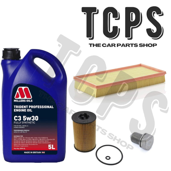 FOR SEAT LEON 2.0 TDI 2012-2020 5L MILLERS OIL AIR & OIL FILTER WITH PLUG