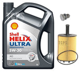 FOR SKODA OCTAVIA 1.9 2.0 TDI MK2 OIL CHANGE SERVICE KIT WITH 5L SHELL AG 5W30