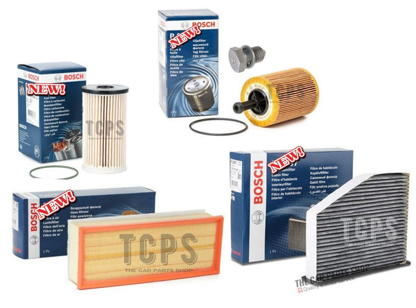 FOR VW PASSAT CC 2.0 TDI FULL BOSCH SERVICE FILTER KIT WITH SUMP PLUG