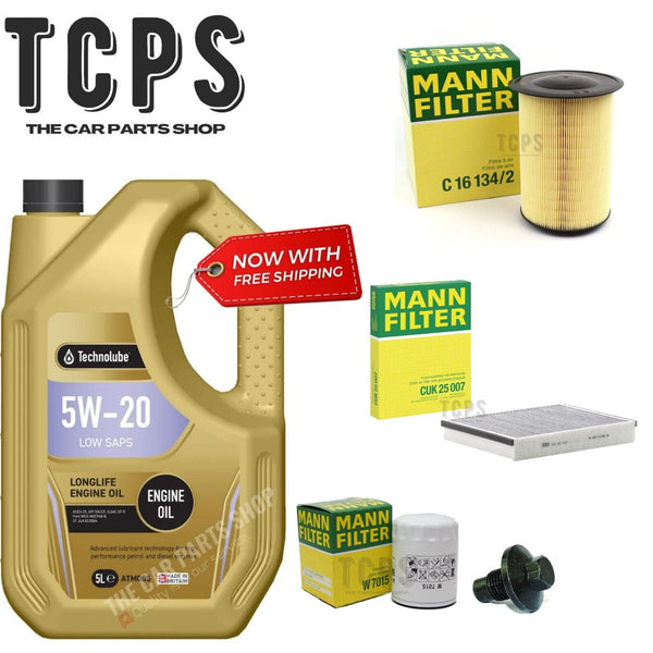 FITS FORD FOCUS ZETEC 1.0L 2012+ MANN OIL AIR & CABIN FILTER WITH 5L ENGINE OIL