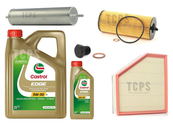 FITS BMW 520D E61 SERVICE KIT AIR OIL FUEL FILTER WITH 6L CASTROL EDGE 5W-30