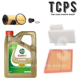 FITS BMW 116D F40 2019+ 5L CASTROL WITH OIL AIR CABIN FILTER SUMP PLUG