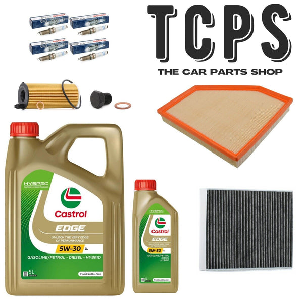 FOR BMW 120i F20 2.0L 2014-2019 6L CASTROL AIR OIL CABIN FILTER KIT & PLUGS