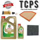 FOR BMW 120i F20 2.0L 2014-2019  6L CASTROL AIR OIL CABIN FILTER SERVICE KIT