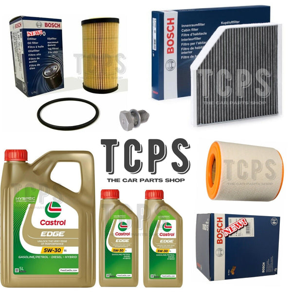 FOR AUDI A6 AVANT 3.0 TDI V6 MK4 BOSCH SERVICE KIT 7L CASTROL & CABIN AIR OIL
