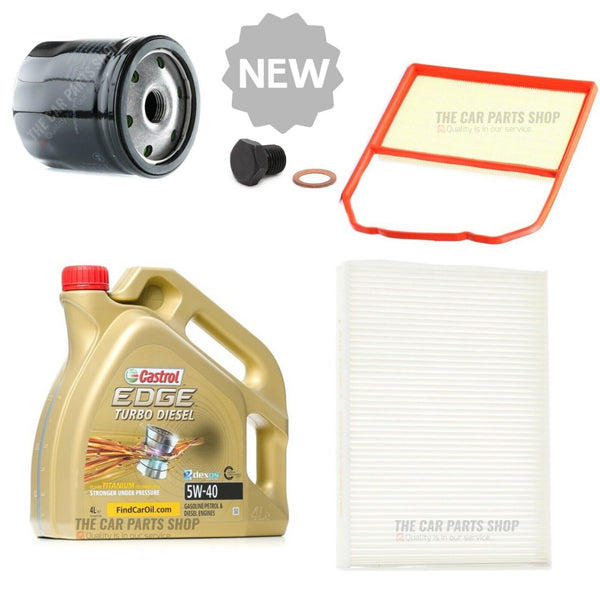 FOR SKODA CITIGO 1.0 MPI MK1 SERVICE KIT 4L 5W40 CASTROL + FILTERS + DRAIN PLUG