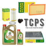 FOR VW GOLF R 2.0 TSI MK8 MANN-FILTER SERVICE KIT 6L CASTROL AIR OIL POLLEN MANN