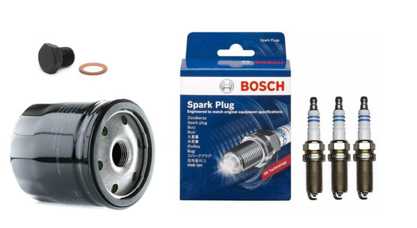 FOR SKODA CITIGO 1.0 MPI MK1 OIL FILTER +SPARK PLUGS + SUMP PLUG