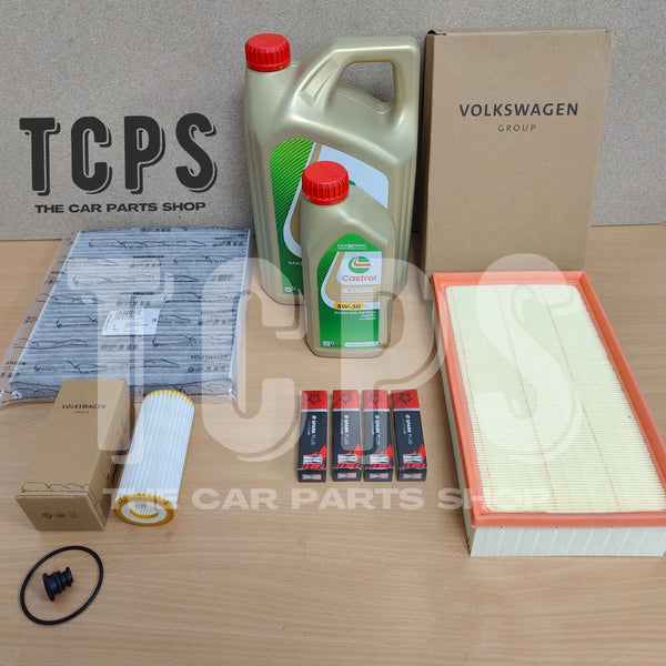 FOR VW GOLF R 2.0 TSI MK8 SERVICE KIT GENUINE FILTERS CHAMPION PLUG 6L CASTROL