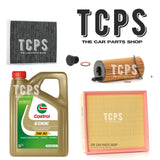 FITS BMW 316d 2.0 F31 AIR OIL & CABIN FILTER SERVICE KIT WITH 5L CASTROL + PLUG
