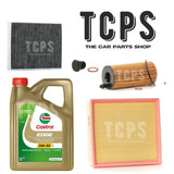 FITS BMW 318d 2.0 F30 AIR OIL & CABIN FILTER SERVICE KIT WITH 5L CASTROL + PLUG