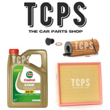 FOR BMW 318i 1.5 F30 2012-18 OIL & AIR FILTER SET WITH 5L CASTROL MOTOR OIL