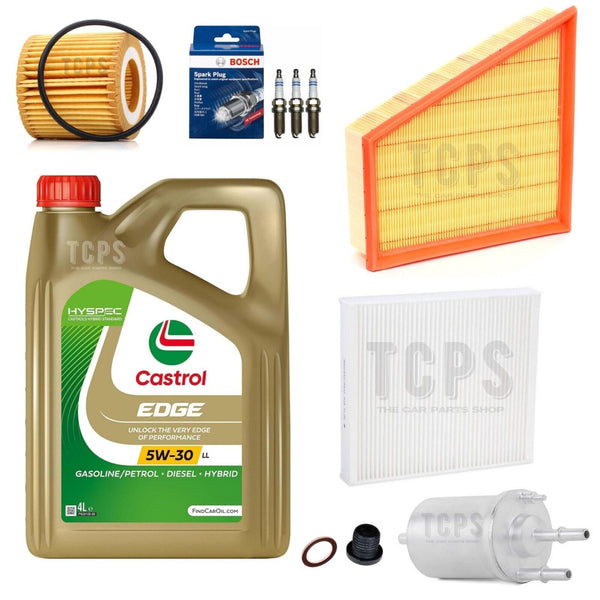 FITS SKODA FABIA MK2 1.2 FULLSERVICE KIT 4L CASTROL + OIL + AIR + CABIN + SPARK