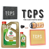 FOR BMW 420d 2.0 F32 2013+ 6L CASTROL MOTOR OIL WITH AIR CABIN OIL & FUEL FILTER