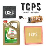 FOR BMW 125d 2.0 F21 2015+ AIR OIL CABIN FILTERS SERVICE KIT WITH 6L CASTROL OIL