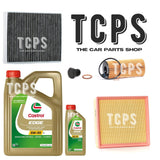 FOR BMW 118d 2.0 F20 2011+ OIL AIR & CABIN FILTER KIT WITH 6L CASTROL OIL