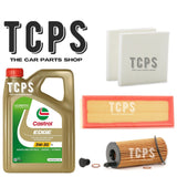 FOR BMW 518d 2.0 F10 2011+ AIR OIL CABIN FILTERS KIT WITH 5L CASTROL MOTOR OIL