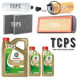 FOR BMW 535d 3.0 F11 2009+ COMPLETE FILTER SERVICE KIT WITH 7L CASTROL MOTOR OIL