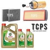 FOR BMW 535d 3.0 F11 2009+ AIR OIL & CABIN FILTER KIT WITH 7L CASTROL OIL