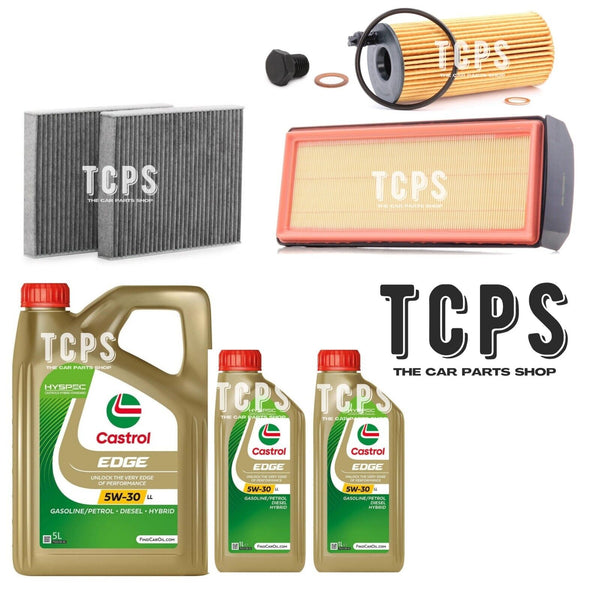 FOR BMW 535d 3.0 F11 2009+ AIR OIL & CABIN FILTER KIT WITH 7L CASTROL OIL