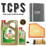 FOR BMW 530e 2.0 G30 2016+ 6L CASTROL MOTOR OIL WITH AIR OIL & CABIN FILTERS KIT