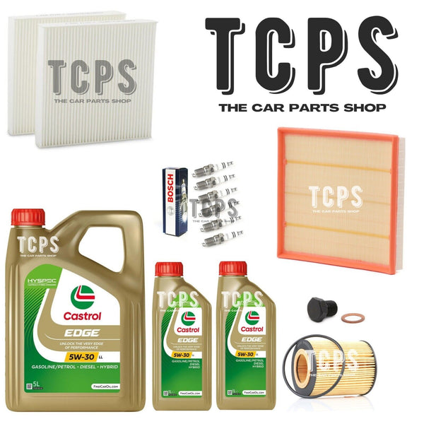 FOR BMW 535i 3.0 F10 FULL SERVICE KIT AIR OIL CABIN FILTERS PLUGS & 7L CASTROL