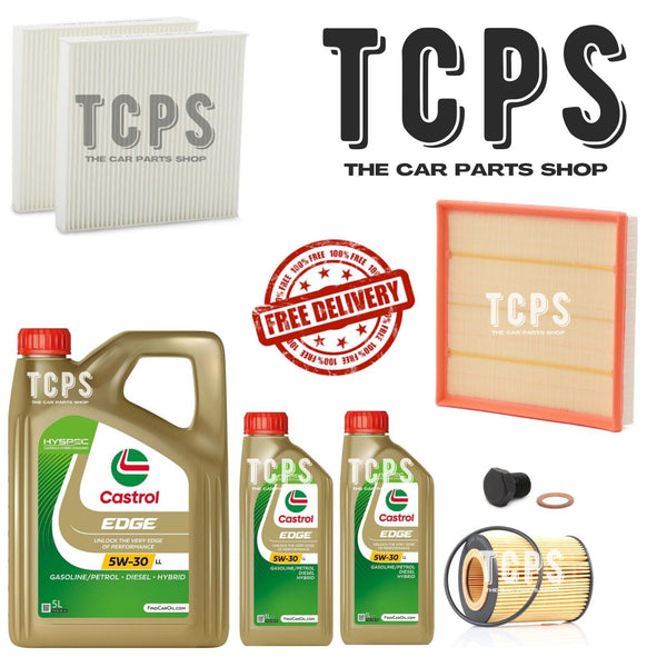 FOR BMW 535i 3.0 F10 OIL AIR CABIN FILTER SERVICE KIT WITH 7L CASTROL MOTOR OIL