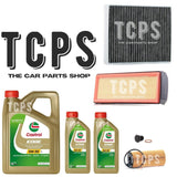FOR BMW 435d 3.0 F32 2013+ OIL AIR CABIN FILTER KIT WITH 7L CASTROL OIL