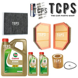 FOR BMW M3 3.0 F80 2014+ FULL SERVICE FILTERS KIT WITH PLUGS & 7L CASTROL OIL