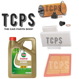 FOR BMW 225xe 1.5 TOURER F45 AIR OIL AND CABIN FILTER PACK WITH 5L CASTROL OIL