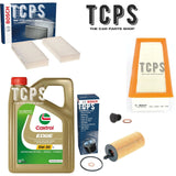 FOR BMW X4 2.0 F26 BOSCH AIR OIL CABIN FILTERS & 5L CASTROL OIL