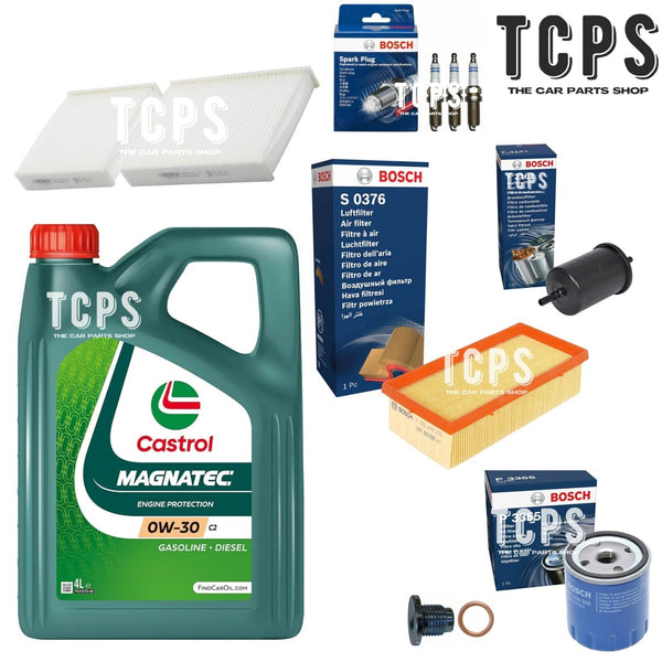 FOR PEUGEOT 208 1.2 2012+ COMPLETE BOSCH FILTER KIT WITH 4L CASTROL MOTOR OIL
