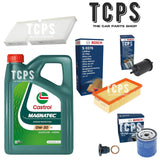 FOR PEUGEOT 208 1.2 2012+ 4L CASTROL OIL & AIR OIL CABIN FUEL FILTERS KIT
