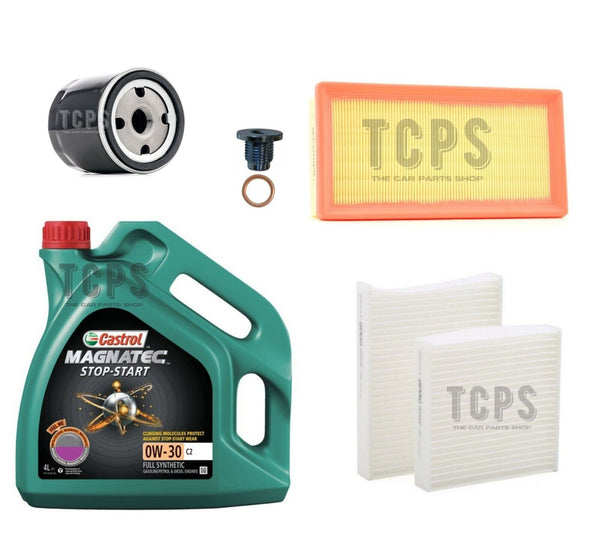 FOR PEUGEOT 208 1.2 2012+ SERVICE KIT WITH 4L CASTROL OIL + OIL + AIR+ CABIN FIL