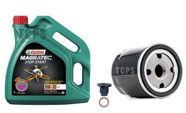 FOR PEUGEOT 208 1.2 2012+ SERVICE KIT WITH 4L CASTROL OIL + OIL + SUMP